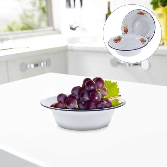 SEWCHICS Baking Enameled Basin White 2Pcs 6.3X4.1X2.0In