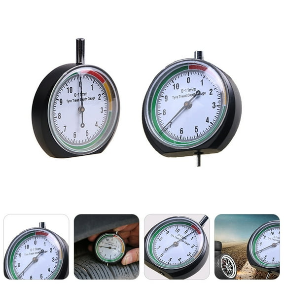 WHAMVOX 2 Pcs Tire Depth Gauge Car Tread Profile Meter Monitor