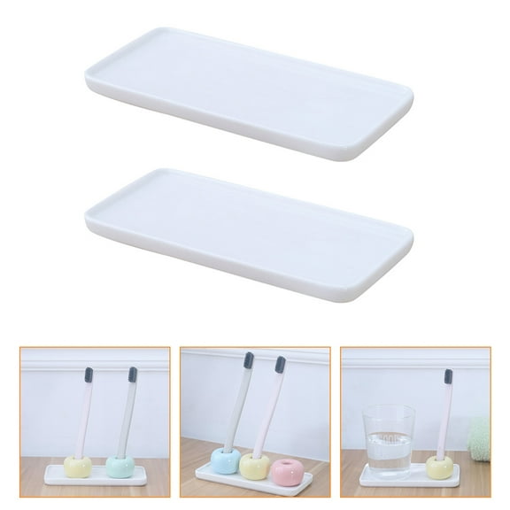 WHAMVOX 2 Pcs Toiletry Washing Table Storage Tray Cosmetics Plate Hotel