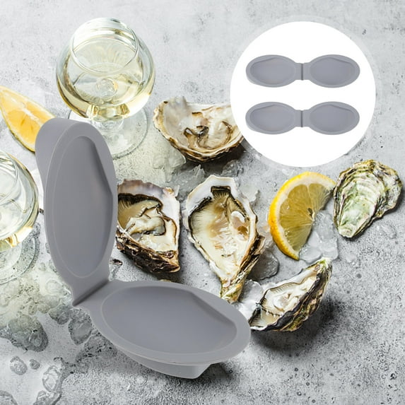 WHAMVOX 2 Pcs Tools Seafood Oyster Dinner Tool 11.6X7.3X4.3CM Grey