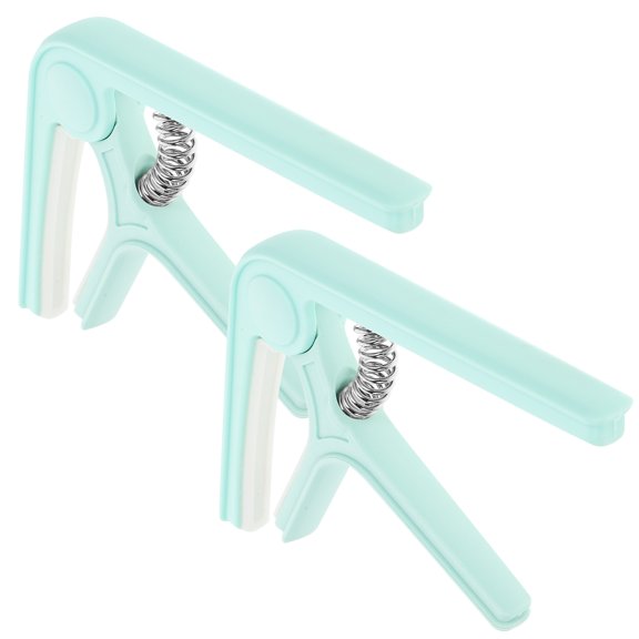 WHAMVOX Capo for Ukulele Plastic Green Beginner Musicians Music Practice 2Pcs 9.2x7.7cm