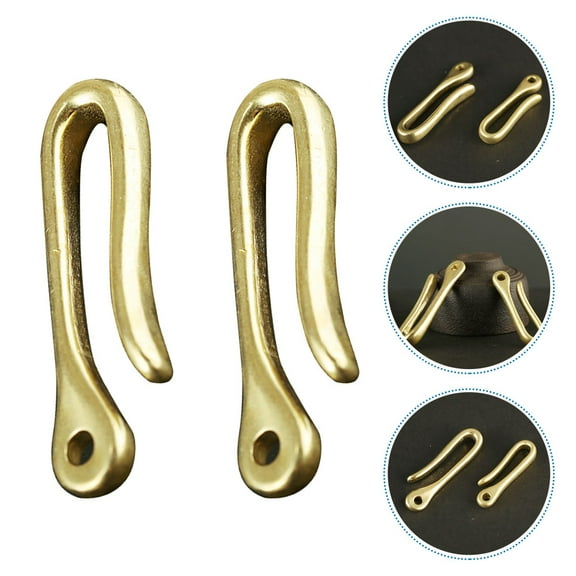 YSNOOWE Golden U-Shaped Brass Keychain Decors Stylish and Durable 2Pcs