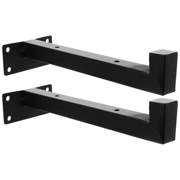 WHAMVOX  2 Pcs Wall Bracket Mounted Floating Shelf Shelves Brackets Bookshelf Black