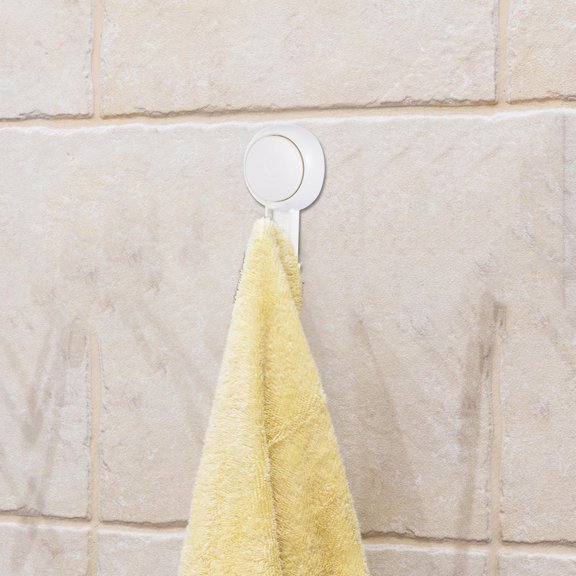 WHAMVOX 2 Pcs Wall Sucker Hangers Punch-free Hook Vacuum Suction Cup Sponge Holder for Kitchen Sink White