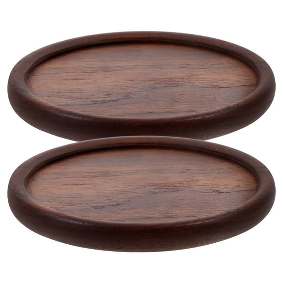 WHAMVOX 2 Pcs Walnut Coaster Drink Cup Coasters Round Drinks Coffee