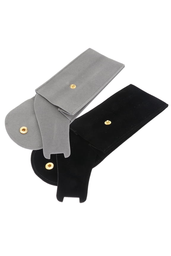 2 Pcs Watch Storage Bag Organizer Bags for Travel Watches Black