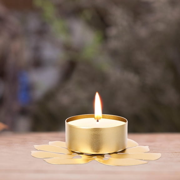 WHAMVOX  2 Pcs Wedding Candle Base Stand for Table Tabletop Holder Candle-holder Golden