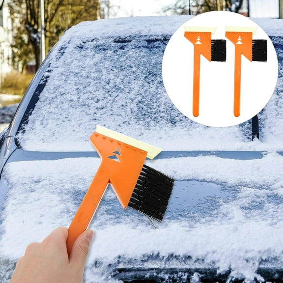 WHAMVOX  2 Pcs Windshield Snow Scraper Removal Car Ice Heated Orange