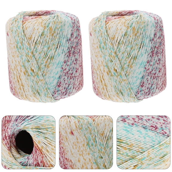WHAMVOX 2 Rolls Crochet Cotton Yarn Thread for Knitting and Handicraft Projects