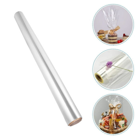 WHAMVOX 2 Rolls Transparent Wrapping Paper Large Cellophane Bouquet