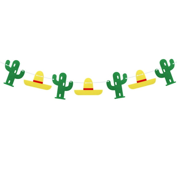 WHAMVOX 2 Sets Cactus Hat Fiesta Decorations Birthday Party Flower Garlands