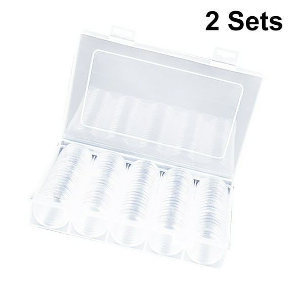 WHAMVOX  2 Sets Coin Collection Box Boxes Money Dust-proof Capsules
