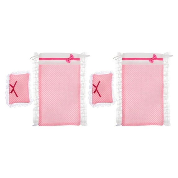 WHAMVOX 2 Sets Dollhouse Bedding Doll Accessories Doll Bedding Kit Playset Blanket Pillow Realistic Bedroom Accessories