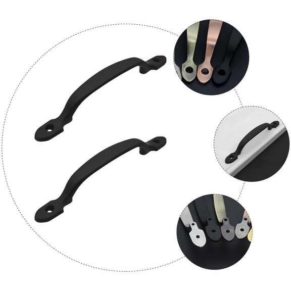SKISUNO 2Sets Stylish Zinc Alloy Door Handles Black Cabinet Hand Grips