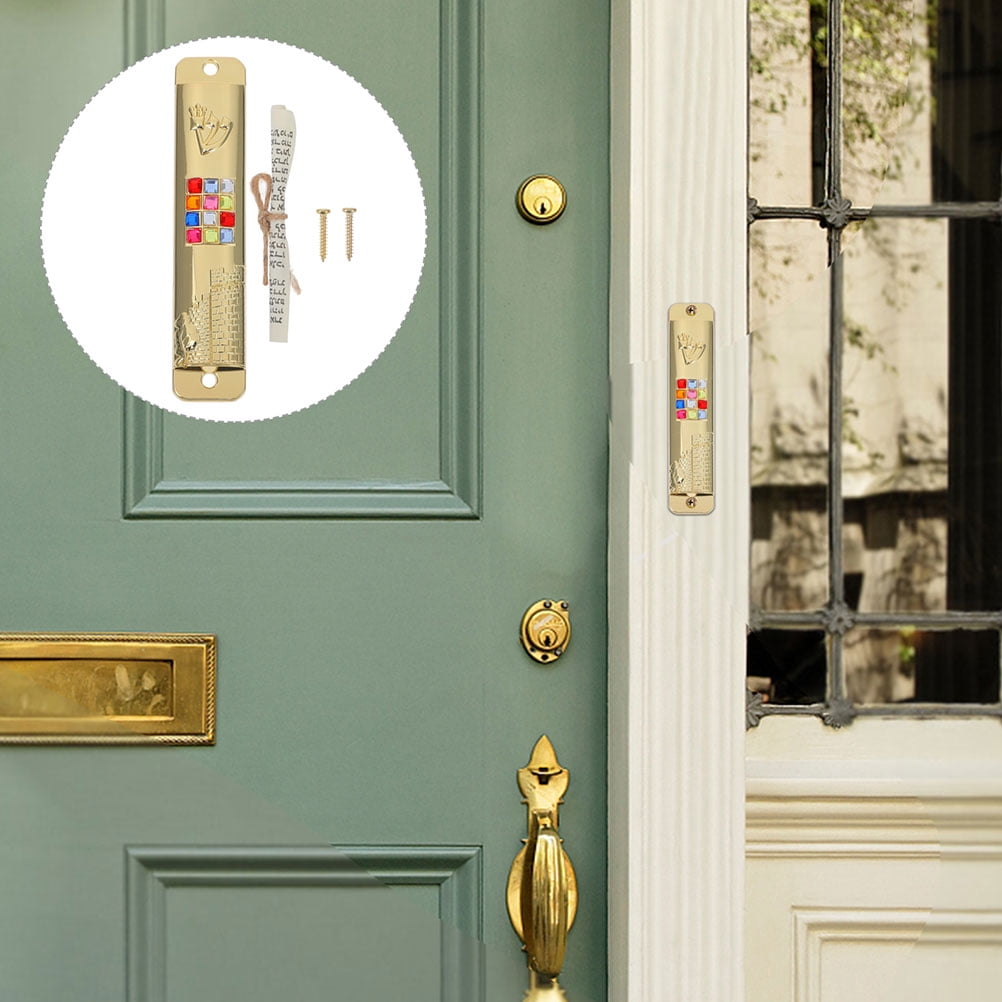 Metal Retro Mezuzah With Scroll — Antique Silver Door Decor For Jewish Home Blessing