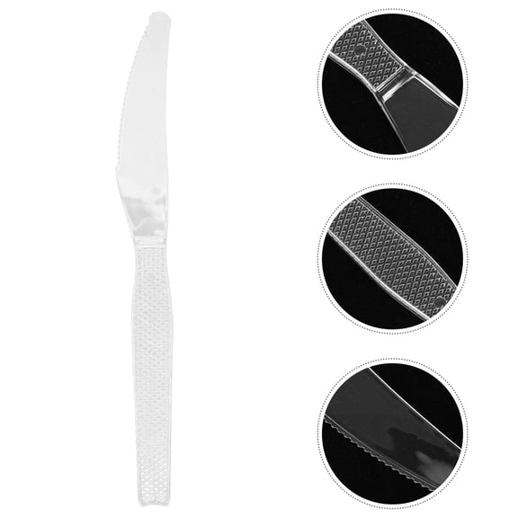 WHAMVOX  2 Sets One-time Cutters Long Handle Tableware Party Supplies Wedding Travel Transparent