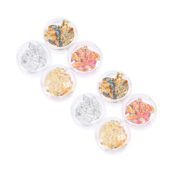 WHAMVOX 2 Sets of Tinfoil Flakes Metallic Foil Flakes Manicure Nail Decor