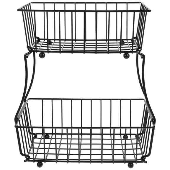 FESTFENDS Bread Vegetable Storage Basket Iron 1Set 14.2X11.8X3.9in
