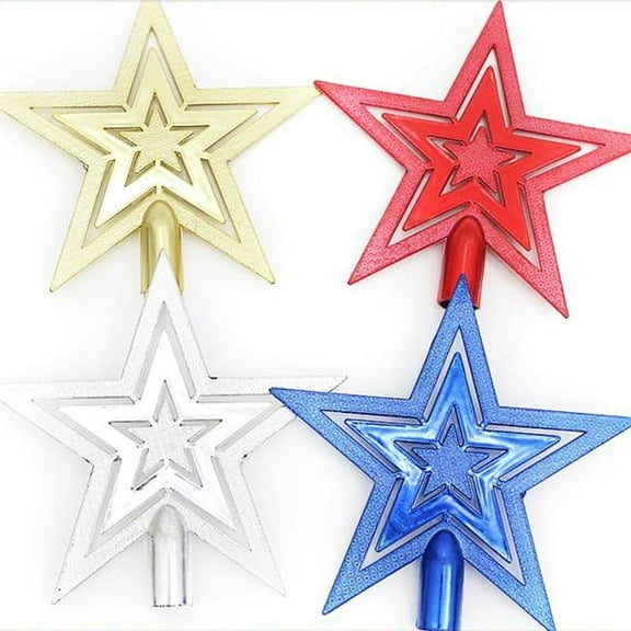 WHAMVOX 20 Cm Farmhouse Tree Topper Stars Sparkle Christmas Decorations Blue