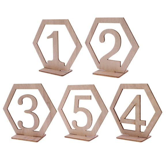 KHBUAB 20Pcs Wedding Table Numbers Wooden Beige Table Numbers Decoration with Number Holder for Party Use