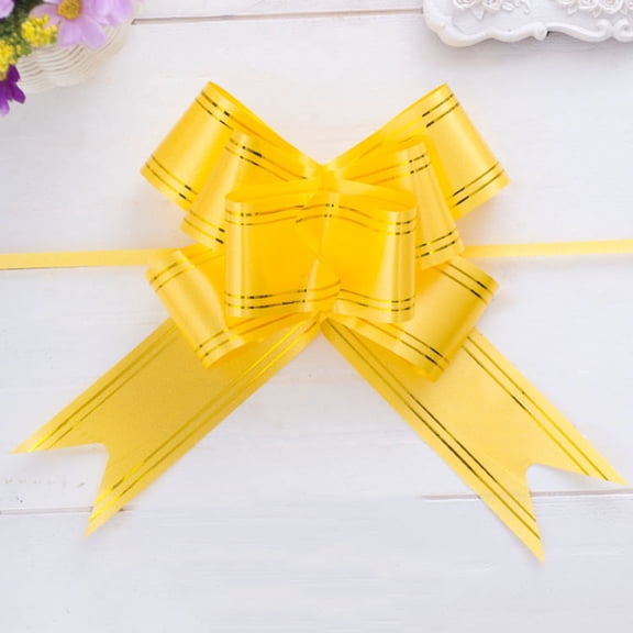 ROMANSENTIAL Yellow Pull Bows Instant Beautiful Bow for and Decorations 20Pcs
