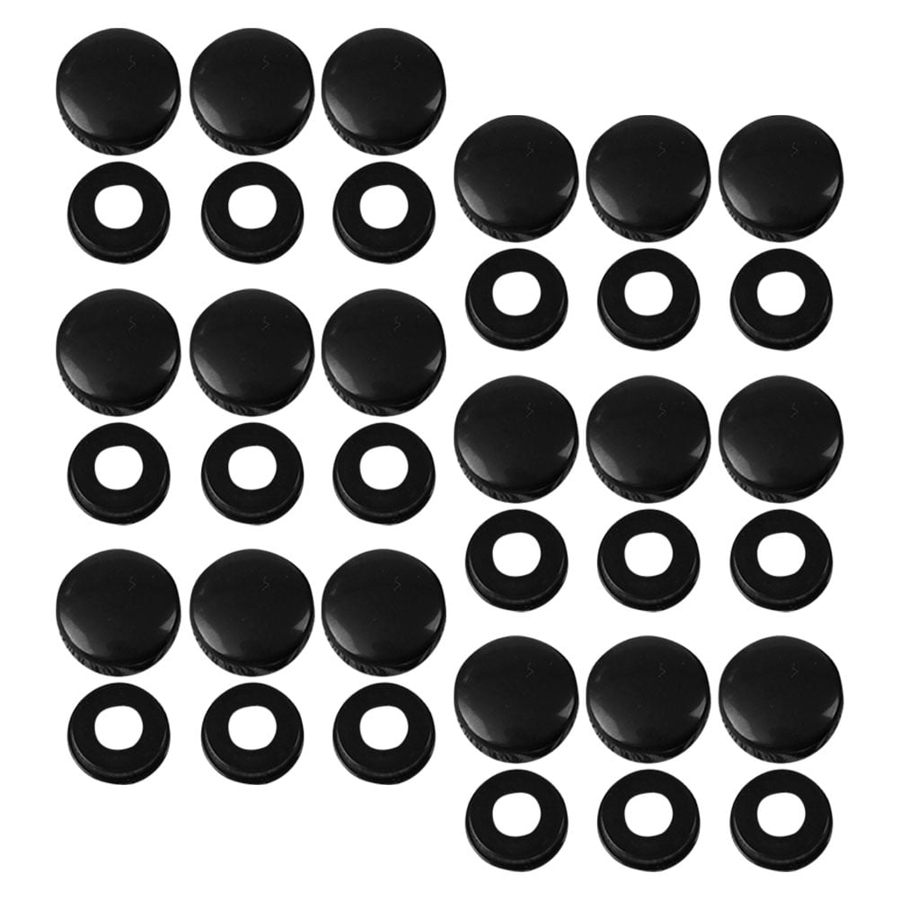 WHAMVOX Black ABS License Plate Screw Cover for Motorcycle with Versatile Compatibility and Anti-Theft