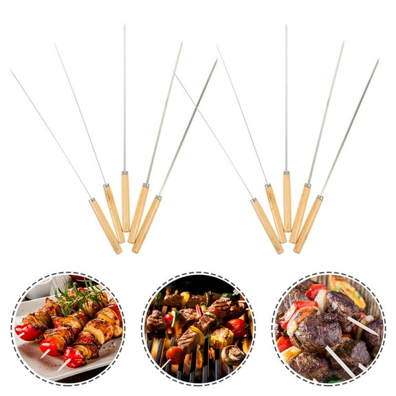 WHAMVOX 20 Pcs BBQ Skewers Stainless Steel Stick Grilling for Kabobs Charcuterie Sticks