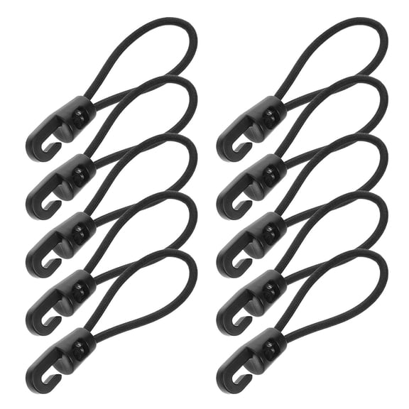 WHAMVOX 20 Pcs Bungee Cord with Carabiner Cords Heavy Duty Outdoor Black