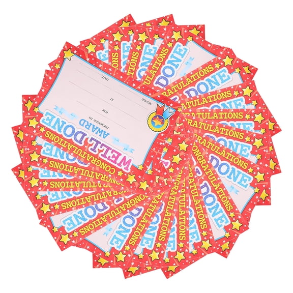 KHBUAB 20Pcs Thick Award Certificates in Multi Color for Academic Student Achievement Recognition