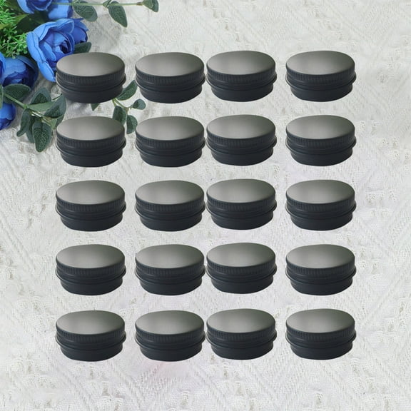 DECORNIJIA Empty Metal Tins Box Aluminium Black 20Pcs Camping