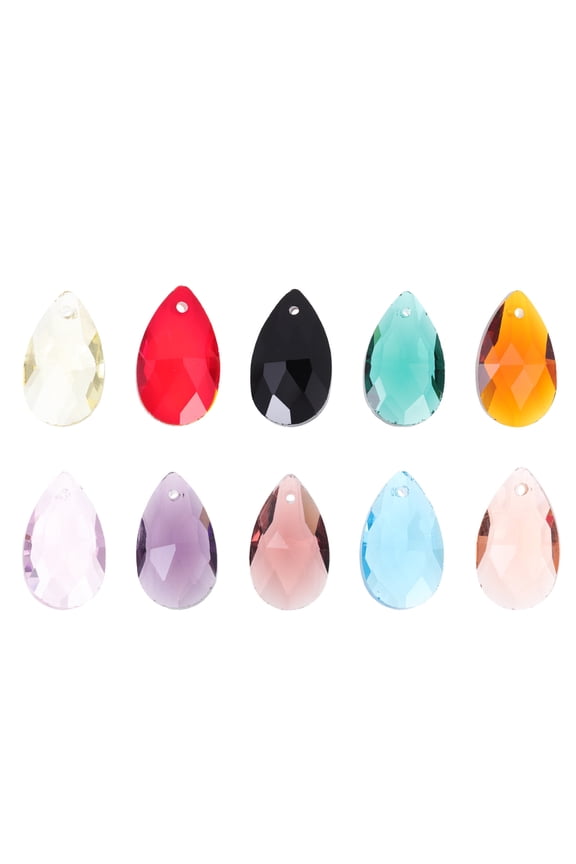 20 Pcs Crystals Drop Glass Pendant Exquisite Workmanship Loose