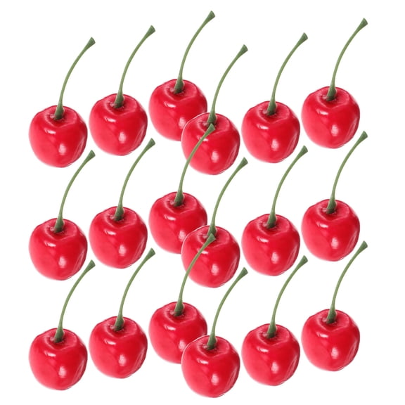 WHAMVOX 20 Pcs Decor Cherries Simulation Fruit Model Baby