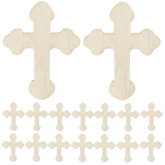 WHAMVOX 20 Pcs Deer Decor Cruz Madera Cross Small Crosses Bride Beige