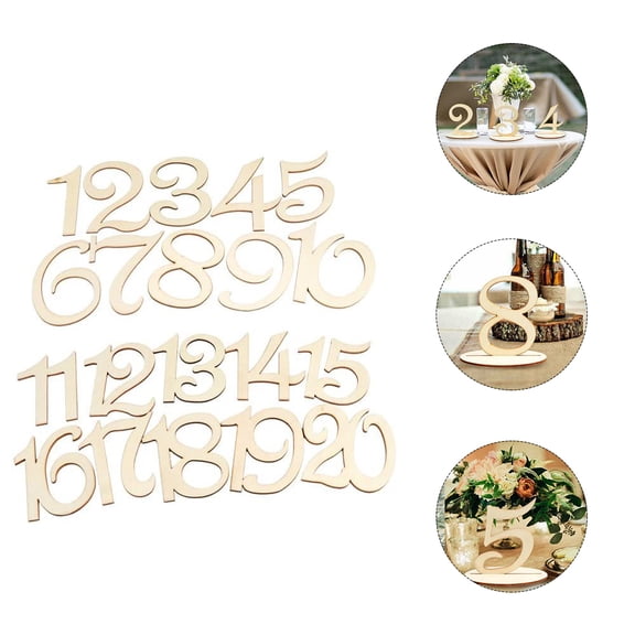WHAMVOX 20 Pcs Digital Table Number Plate Beautiful Numbers Banquet