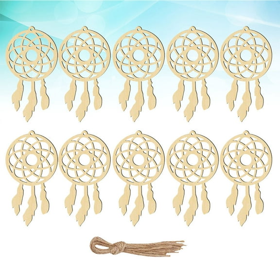 WHAMVOX 20-Piece Dreamcatcher Craft Kit for Kids and Adults, Beige Artificial Materials for Wall Hanging Decor