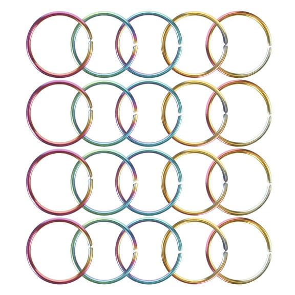 WHAMVOX 20 Pcs Key Ring Clips Keychain Accessories Bulk Small Rings