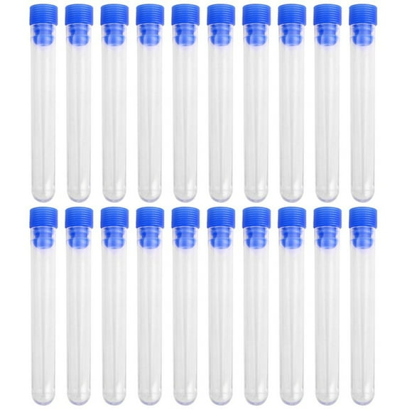WHAMVOX  20 Pcs Non-Graduated Test Tube Tubes with Lids Large Child Blue