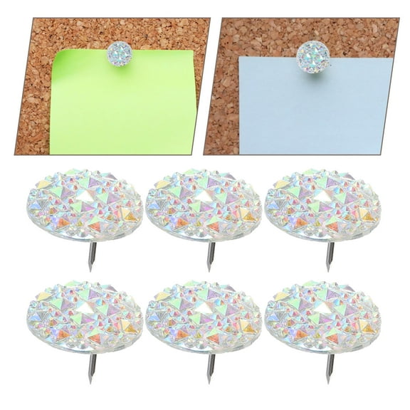 WHAMVOX  20 Pcs Multi-function Thumbtack Resin Water Drill Cork Rhinestone Sparkle Tacks Office