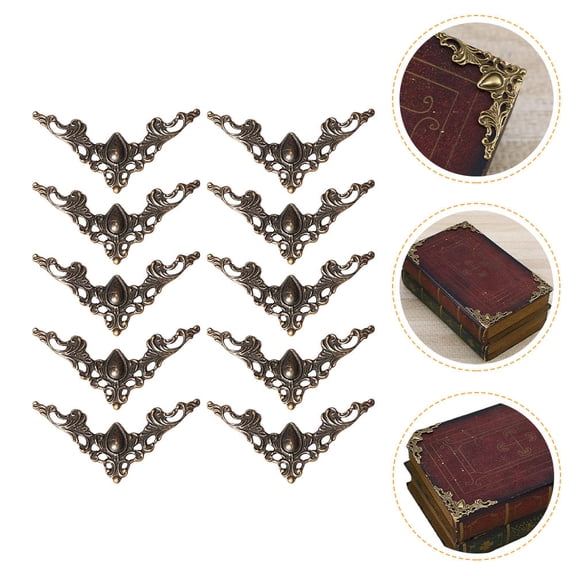 WHAMVOX  20 Pcs Scrapbook Notebook Corner Protectors The Retro Decor