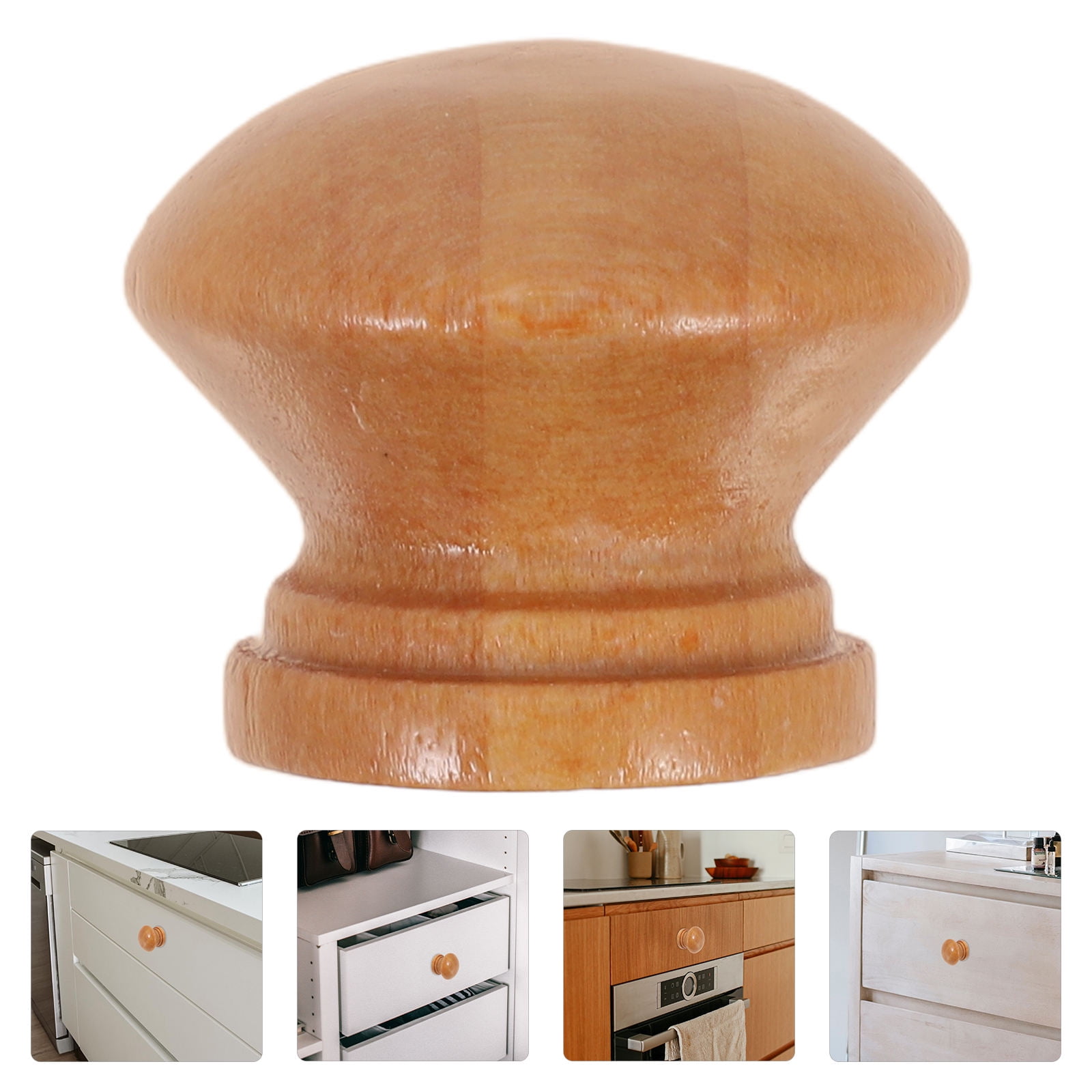 WHAMVOX  20 Pcs Solid Wood Drawer Handle Durable Cabinet Hardware Comfortable Grip Knobs