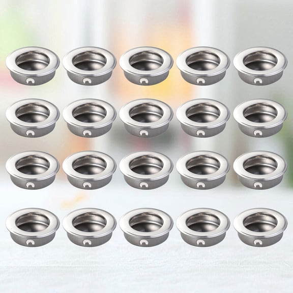 DECORNIJIA Recessed Flush Pulls Door Handle Silver Stainless Steel 20Pcs for Kitchen Renovation