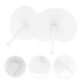 thumbnail image 1 of WHAMVOX  20 Pcs White Foldable Fan Folding Designed Hands Fans Paper, 1 of 8