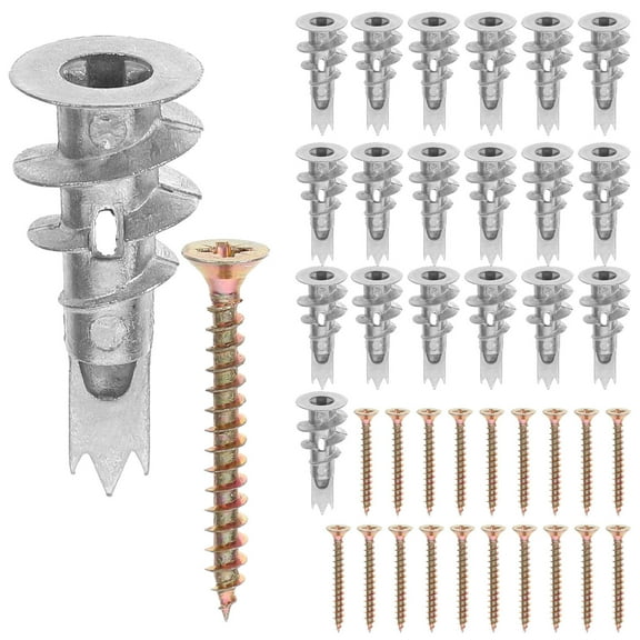 PENIKOKO Self Drilling Drywall Anchors And Screws Set Zinc Alloy 20 Sets