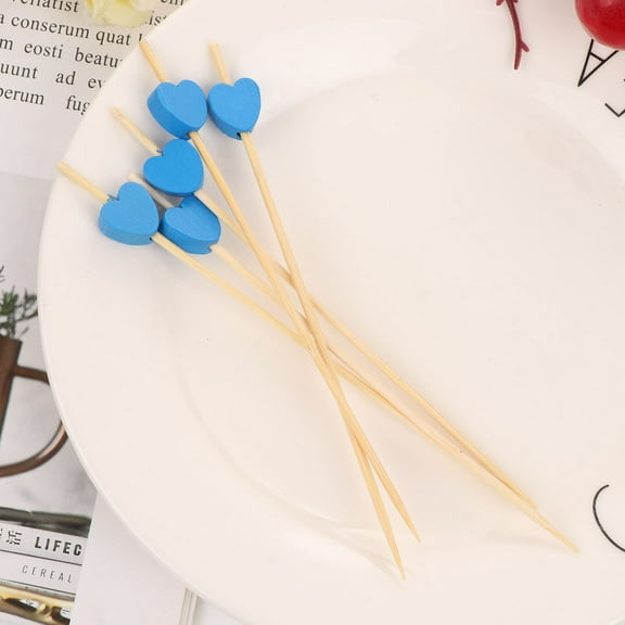 HOOWIFFY Fruit Picks Wood Heart Shape Appetizer Display Home Bar 2Pack 4.7In