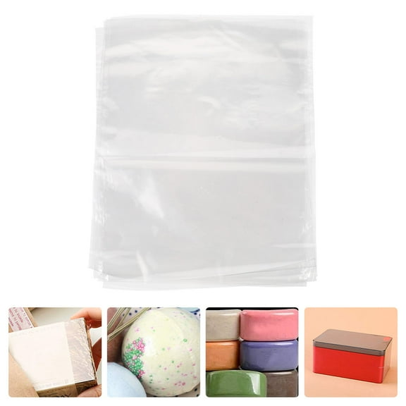 LITINKIMI Heat Seal Bags Packaging Wrap Pof White 200Pcs 6*8in