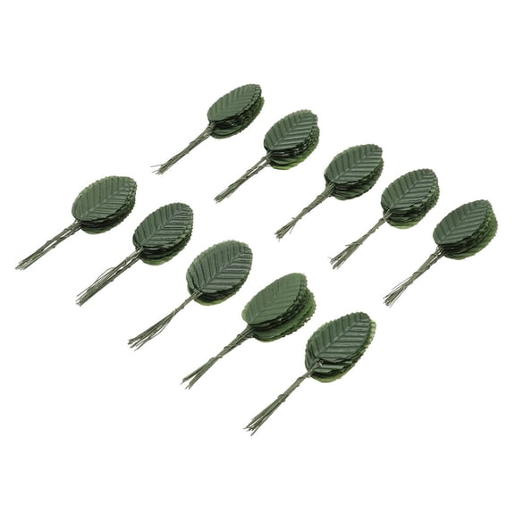 WHAMVOX 200 Pcs Artificial Simulated Leaves Bulk Faux Plants for Home Decor Dark Green