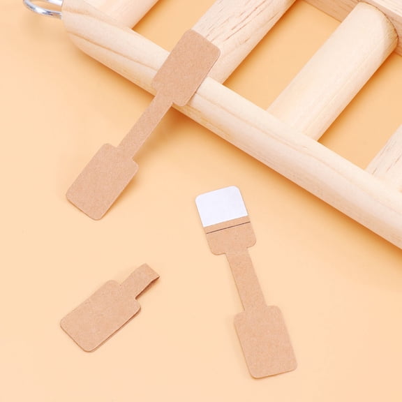 WHAMVOX 200pcs Blank Necklace Hanging Price Tags Kraft Paper Jewelry Keyring Display Beige Tags