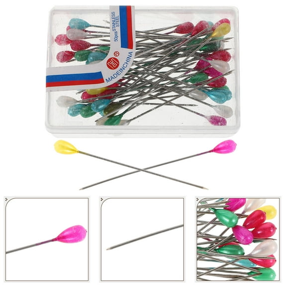 WHAMVOX 200pcs Straight Sewing Pins With Heads For Diy Colorful Head Pins For Fabric Straight Sewing Pin Sewing Pins With Colored Heads