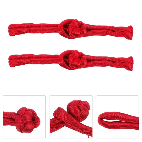 WHAMVOX 20Pairs Sew On Coat Fastenings for Clothing Accessories All Red Satin Square