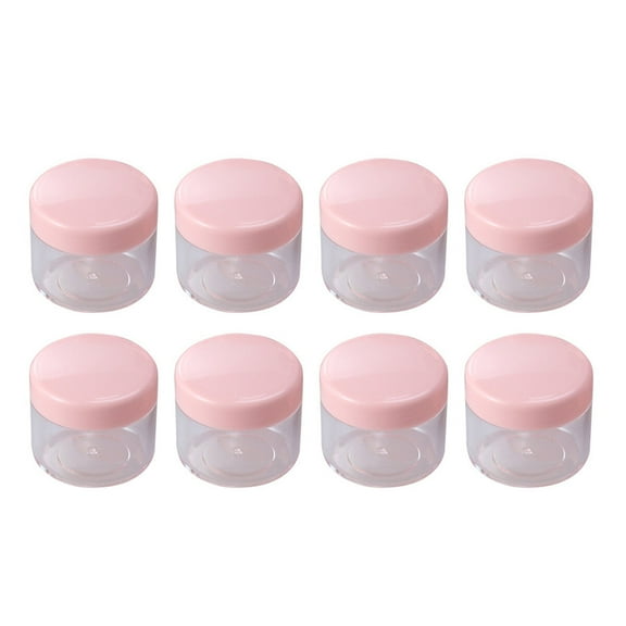 WHAMVOX 20Pcs 20g Mini Portable Round Pot Bottles Cosmetic Travel Sample Empty Container for Facial Cream Shampoo Lotion (Pink)